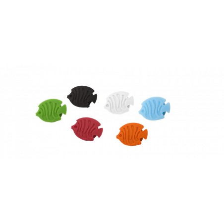 6 Segna bicchieri pesciolini in silicone - AQUARIUM by BALVI
