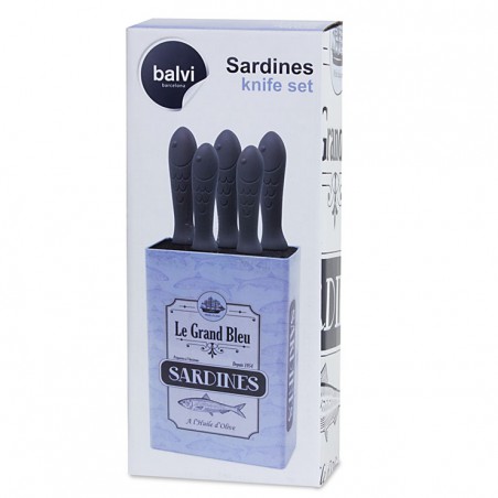 Set 6 coltelli inox con ceppo - SARDINES by Balvi
