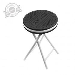 Sgabello pieghevole in metallo a forma di biscotto - COOKIE by BALVI