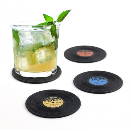 4 sottobicchieri in silicone a forma di disco- THE COASTER by BALVI