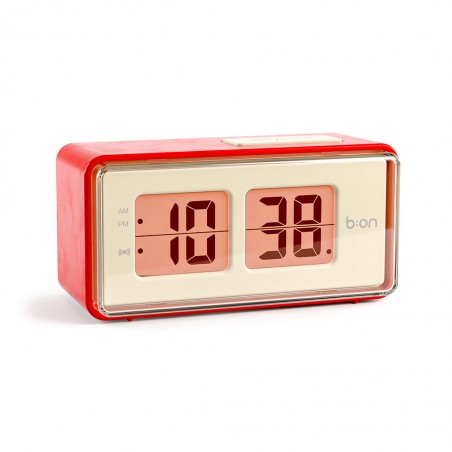 Orologio sveglia con movimento flip colore rosso o nero - FLIP by BALVI