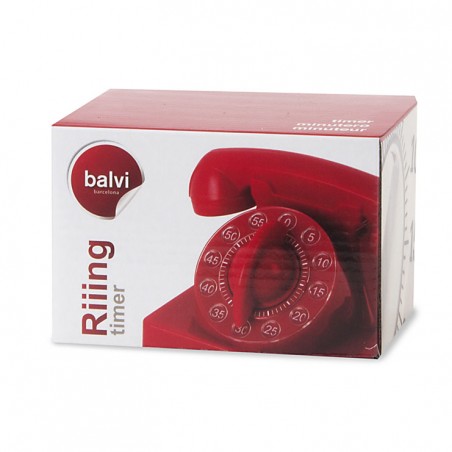 Timer manuale a forma di telefono colore rosso - RIIING by BALVI