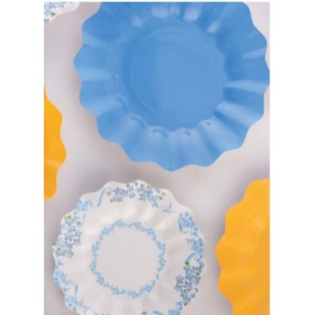 8 piatti di carta biodegradabile colore indaco - NEW WAVE by GIVI ITALIA