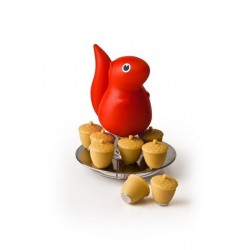 Scoiattolo rosso con 8 magneti ghiande - SQUIRREL & ACORN by Qualy