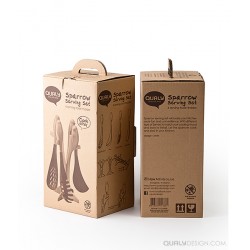 Set 4 mestoli con supporto da tavolo colore nero - SPARROW by QUALY 2