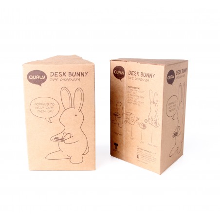 Dispenser nastro adesivo a forma di coniglio colore nero - DESK BUNNY by QUALY