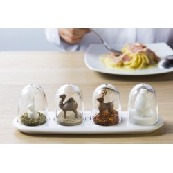 set 4 Portaspezie con piattino - ANIMAL PARADE by QUALY DESIGN 2