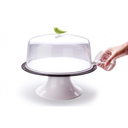 Alzata per dolci con uccellino in 2 colori diam 33 cm - SPARROW CAKE TRAY by QUALY