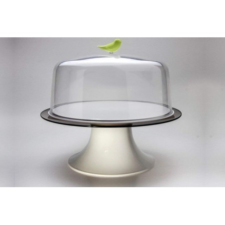 Alzata per dolci con uccellino in 2 colori diam 30 cm - SPARROW CAKE TRAY by QUALY