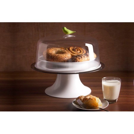 Alzata per dolci con uccellino in 2 colori diam 30 cm - SPARROW CAKE TRAY by QUALY