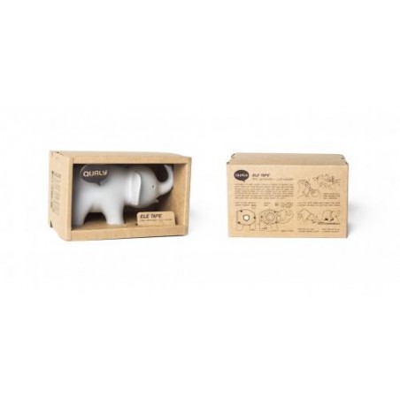 Dispenser nastro adesivo e porta graffette colore grigio - ELEPHANT by QUALY DESIGN