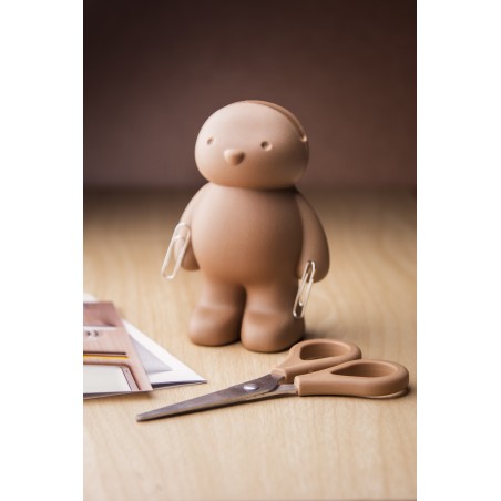 Forbici con supporto porta graffette Orsetto colore marrone - TEDDY BEAR by QUALY