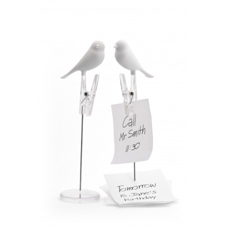 Porta appunti con uccellino 2 varianti di colore - NOTE SPARROW by QUALY DESIGN