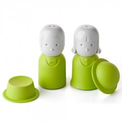 Set sale e pepe con coperchio colore verde - MR. PEPPER & MRS. SALT by QUALY