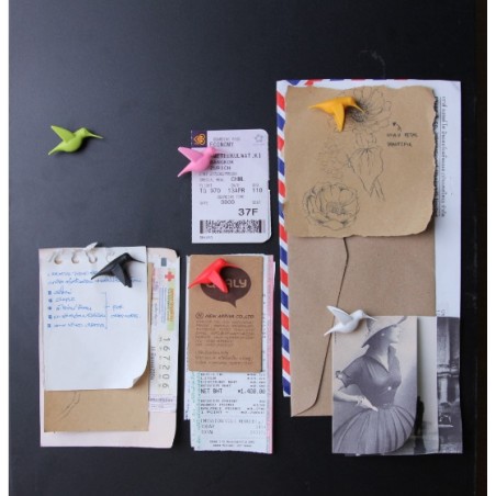 6 magneti a forma di uccellini - HUMMING BIRD'S MESSAGE by QUALY