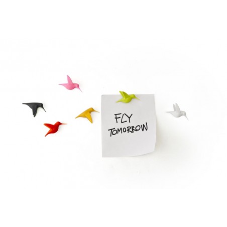 6 magneti a forma di uccellini - HUMMING BIRD'S MESSAGE by QUALY