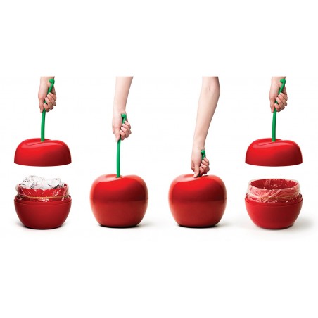 Cestino gettacarte a forma di ciliegia colore rosso - CHERRY BIN by QUALY