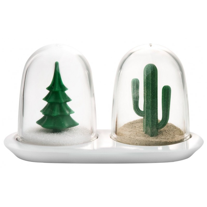 Set sale e pepe con piattino alberelli estate e inverno - Winter and Summer by QUALY