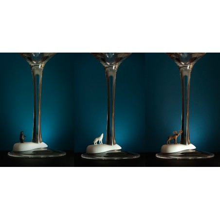 6 Segnabicchieri calici con animali del freddo - COOL WINE ANIMAL by QUALY
