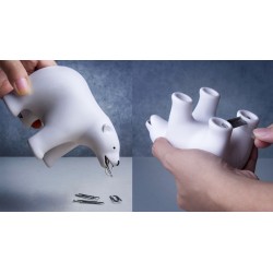 Dispenser nastro adesivo e contenitore per graffette colore bianco - TEDDY BEAR by QUALY DESIGN 2