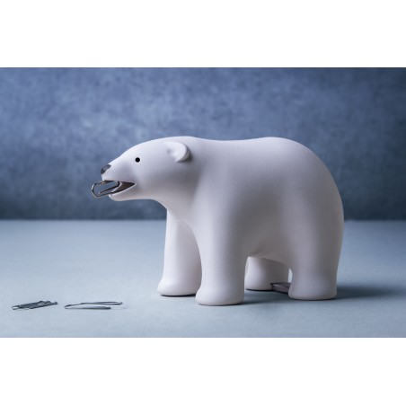 Dispenser nastro adesivo e contenitore per graffette colore bianco - TEDDY BEAR by QUALY DESIGN