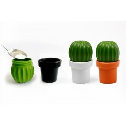Macinino sale o pepe a forma di cactus colore vaso bianco- CACTUS by QUALY DESIGN 2