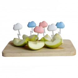6 Spiedini per aperitivo nuvolette colore rosa celeste bianco - CLOUD by QUALY
