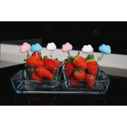 6 Spiedini per aperitivo nuvolette colore rosa celeste bianco - CLOUD by QUALY 2