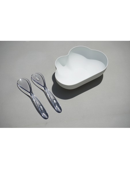 Set insalatiera e 2 posate colore bianco - CLOUD by QUALY
