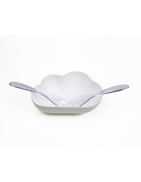 Set insalatiera e 2 posate colore bianco - CLOUD by QUALY