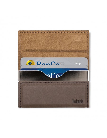 Porta carte di credito colore marrone - Hédoniste by Balvi