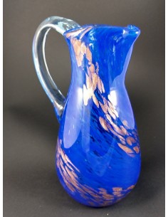 Caraffa in vetro di murano blu e particolari color bronzo - The Glass Cathedral Santa Chiara 2