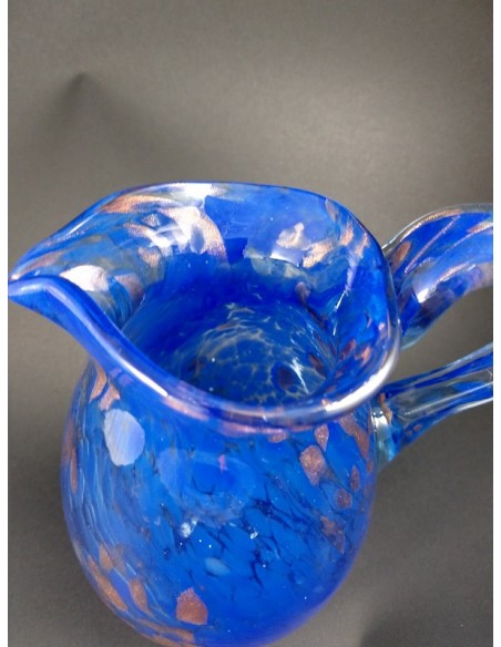 Caraffa in vetro di murano blu - The Glass Cathedral Santa Chiara