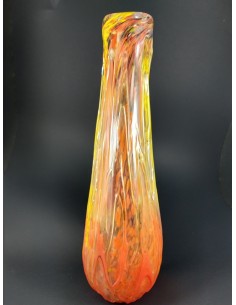 Vaso in vetro di Murano con colature colore arancio - The Glass Cathedral Santa Chiara 2