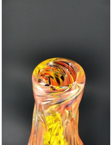 Vaso in vetro di Murano con colature colore arancio - The Glass Cathedral Santa Chiara