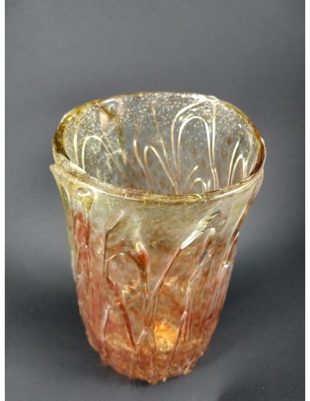 Vaso in vetro di Murano con colature  - The Glass Cathedral Santa Chiara
