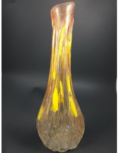 Vaso in vetro di Murano con colature colore arancio - The Glass Cathedral Santa Chiara