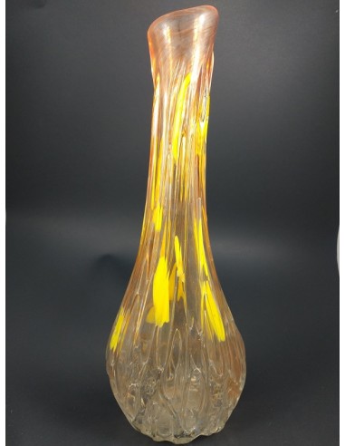 Vaso in vetro di Murano con colature colore arancio - The Glass Cathedral Santa Chiara