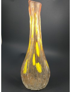Vaso in vetro di Murano con colature colore arancio - The Glass Cathedral Santa Chiara 2