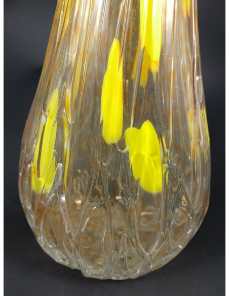Vaso in vetro di Murano con colature colore arancio - The Glass Cathedral Santa Chiara