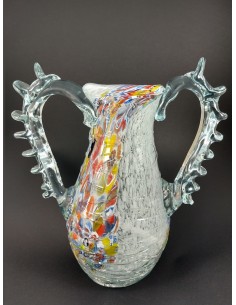 Anfora vetro di Murano lusso con colature h 25 cm - The Glass Cathedral Santa Chiara