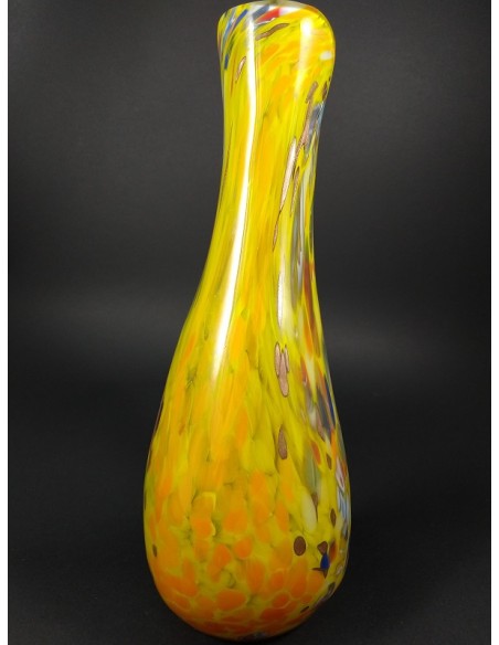 Vaso giallo in vetro di Murano con murrine colorate - The Glass Cathedral Santa Chiara