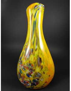 Vaso giallo in vetro di Murano con murrine colorate - The Glass Cathedral Santa Chiara