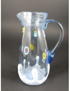 Caraffa celeste e murrine colorate vetro di Murano - The Glass Cathedral Santa Chiara