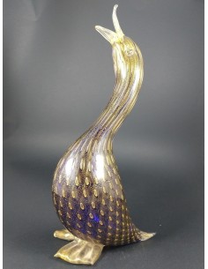 Papera scultura in vetro di murano con foglia d'oro 24 Kt - The Glass Cathedral Santa Chiara
