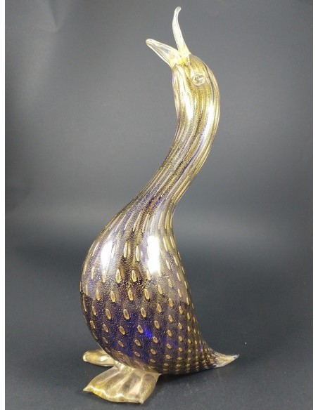 Papera scultura in vetro di murano con foglia d'oro 24 Kt - The Glass Cathedral Santa Chiara
