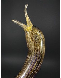Papera scultura in vetro di murano con foglia d'oro 24 Kt - The Glass Cathedral Santa Chiara 2