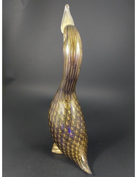 Papera scultura in vetro di murano con foglia d'oro 24 Kt - The Glass Cathedral Santa Chiara