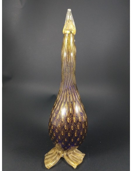Papera scultura in vetro di murano con foglia d'oro 24 Kt - The Glass Cathedral Santa Chiara
