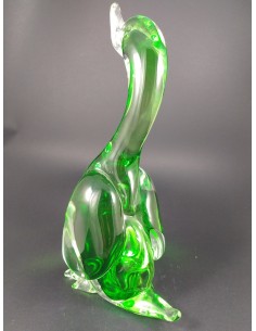 Papera scultura in vetro di murano colore verde h 35 - The Glass Cathedral Santa Chiara 2